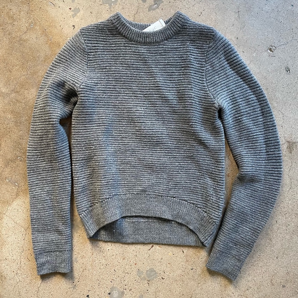 ALC gray fisherman style Ribbed sweater